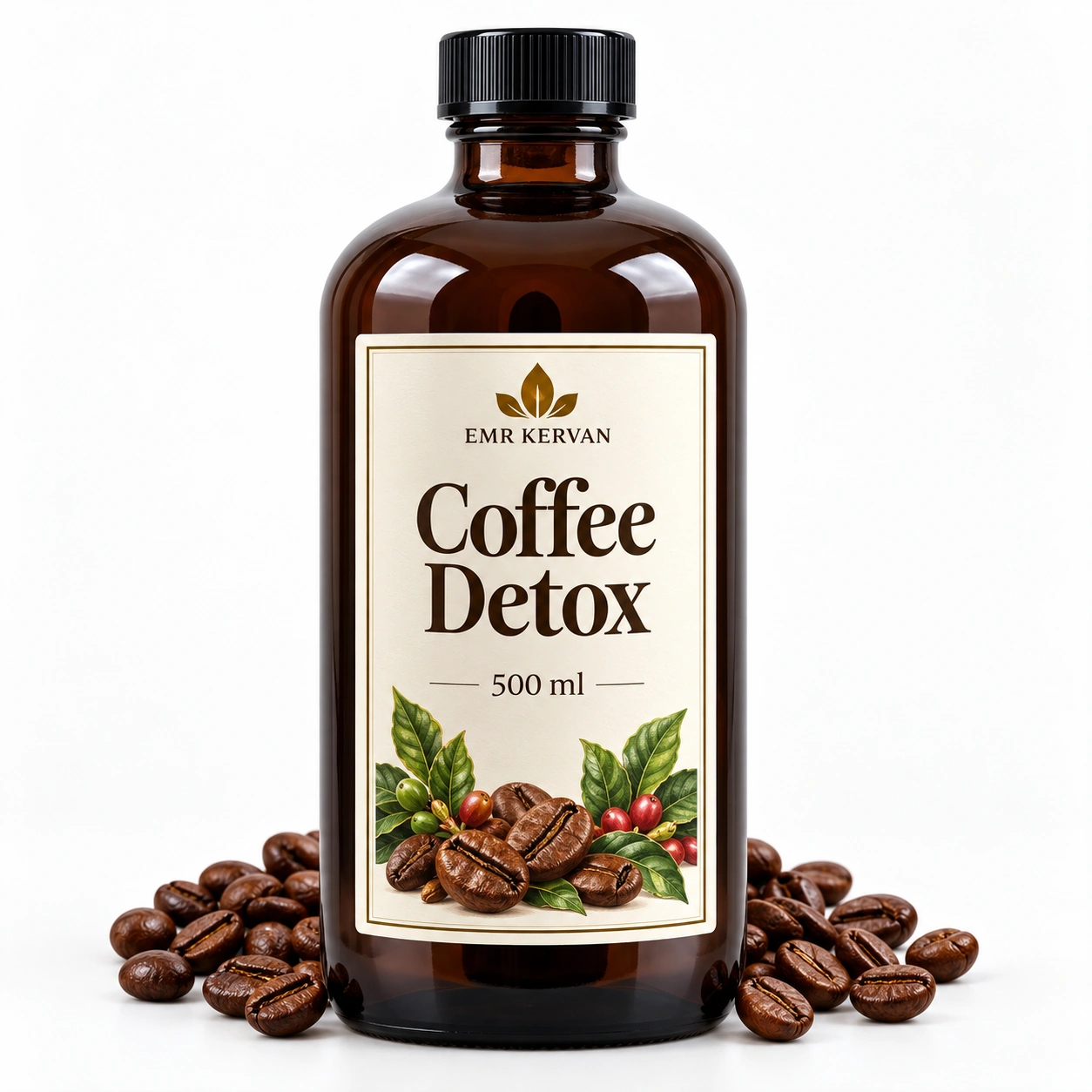 Coffee Detox için net, yeniden üretilmiş temsili tanıtım ambalajı